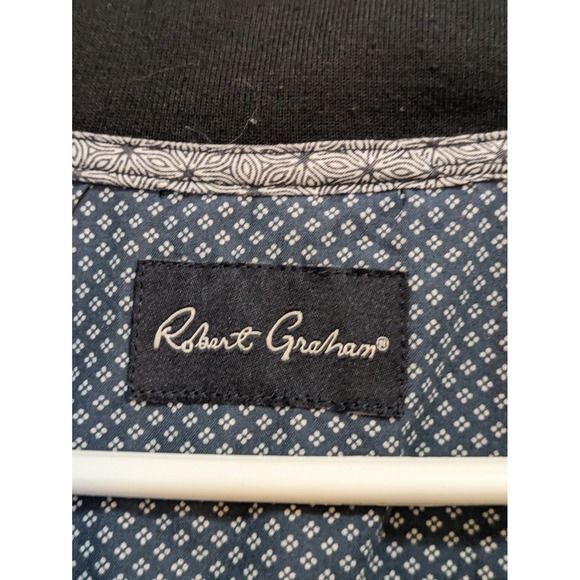 Robert Graham Men's Medium Full Zip Jacket Navy Blue Knit Track Top - Picture 5 of 8